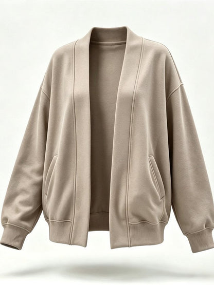 Women Spring/Fall Outerwear Casual Plain Long Sleeve Jacket