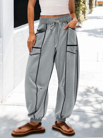 Women Plain Long Pants Vintage Spring/Fall Trousers