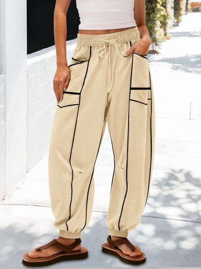 Women Plain Long Pants Vintage Spring/Fall Trousers
