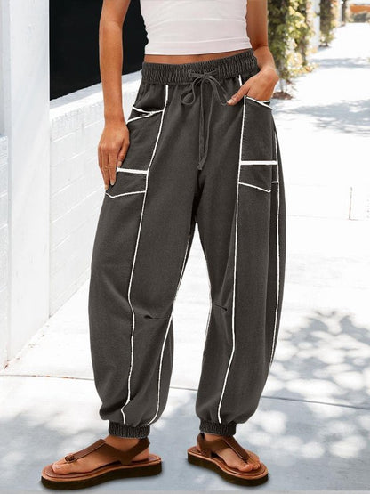 Women Plain Long Pants Vintage Spring/Fall Trousers