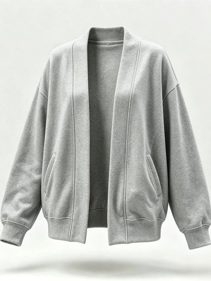 Women Spring/Fall Outerwear Casual Plain Long Sleeve Jacket
