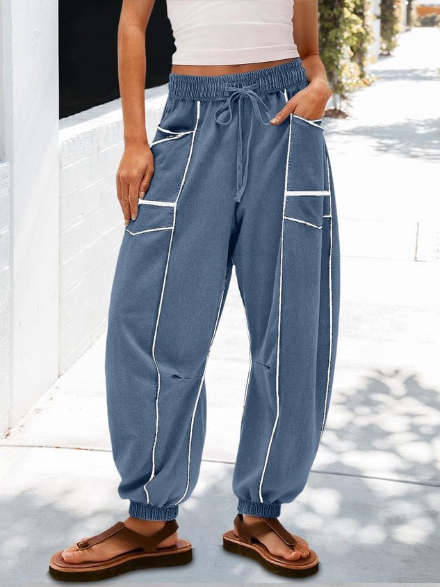 Women Plain Long Pants Vintage Spring/Fall Trousers