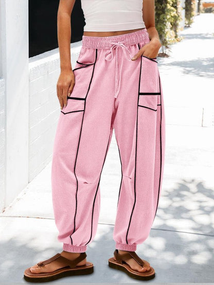 Women Plain Long Pants Vintage Spring/Fall Trousers