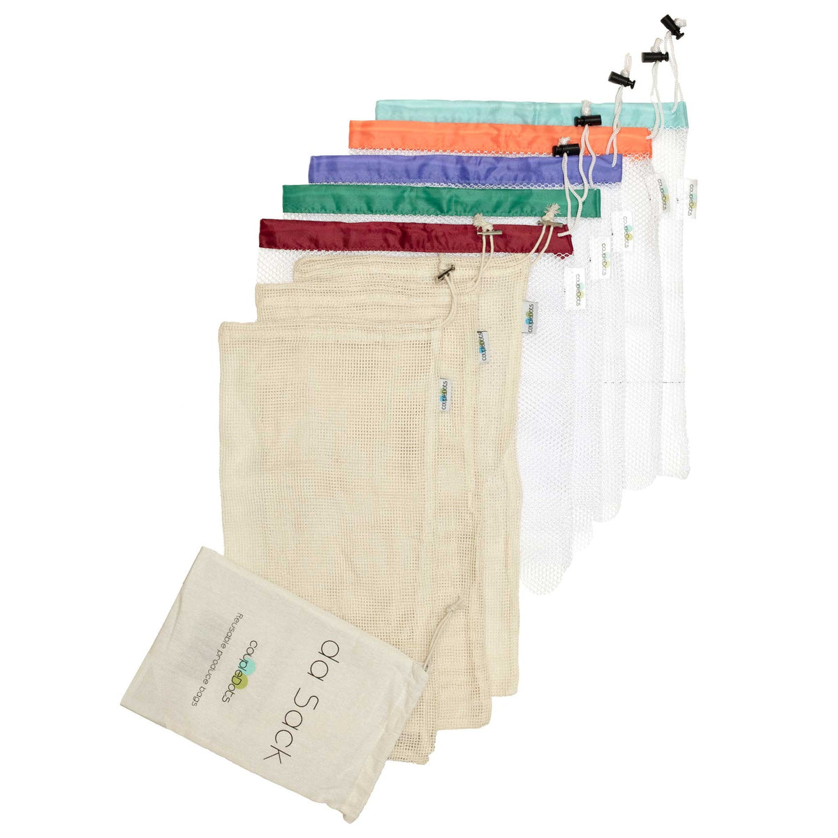da Sack Reusable Organic Mesh Cotton Produce Bags